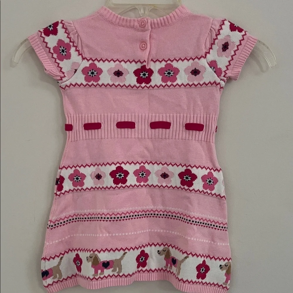 Gymboree Pink Knit Dress with Floral Design